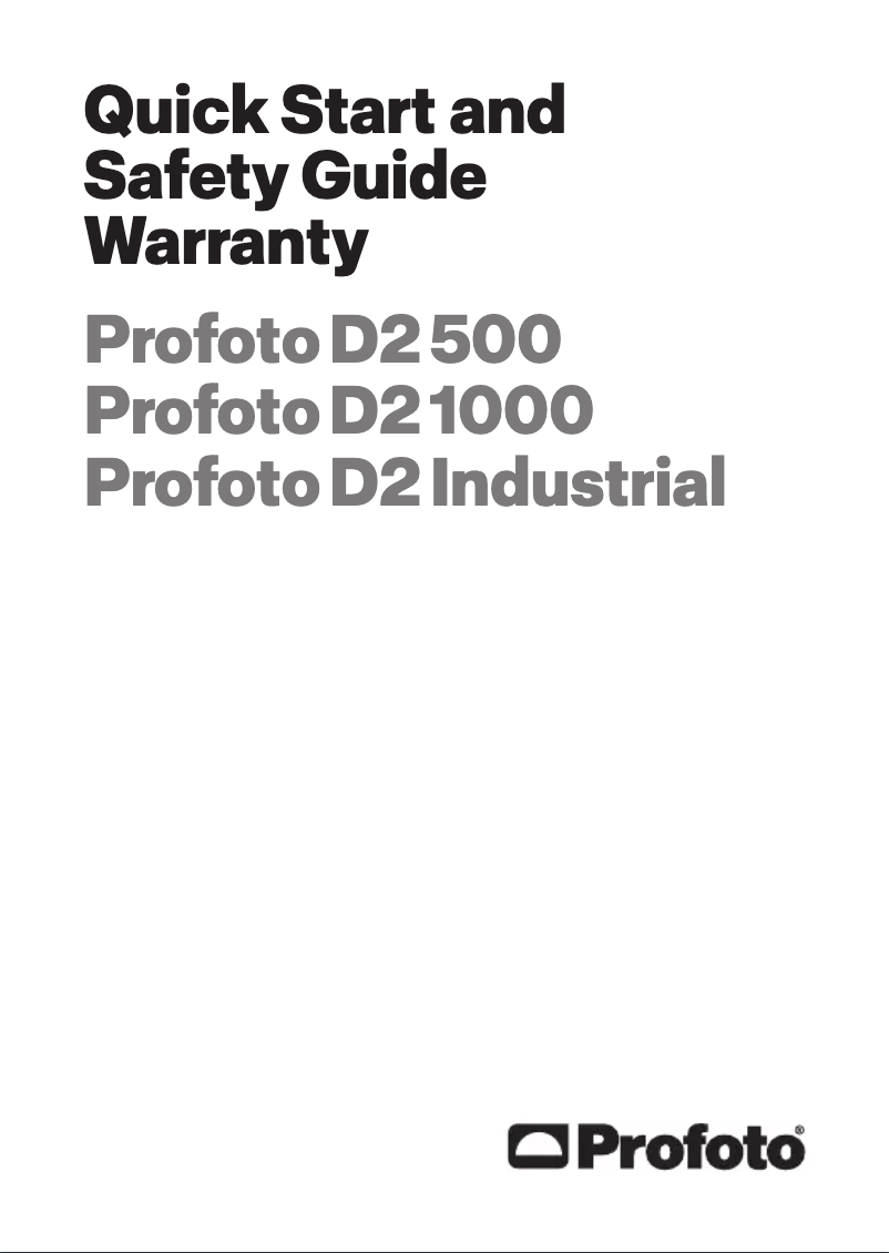 Page 1 de la notice Guide de démarrage rapide Profoto D2 Industrial