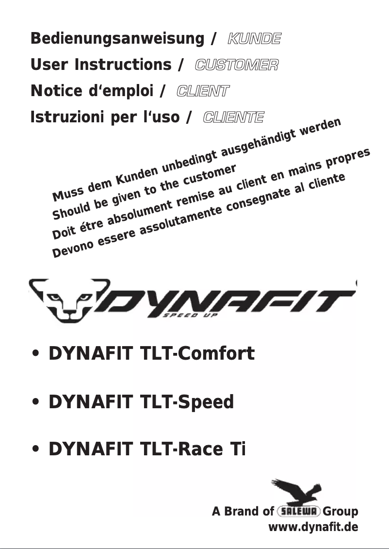 Page 1 de la notice Manuel utilisateur Dynafit TLT-Comfort