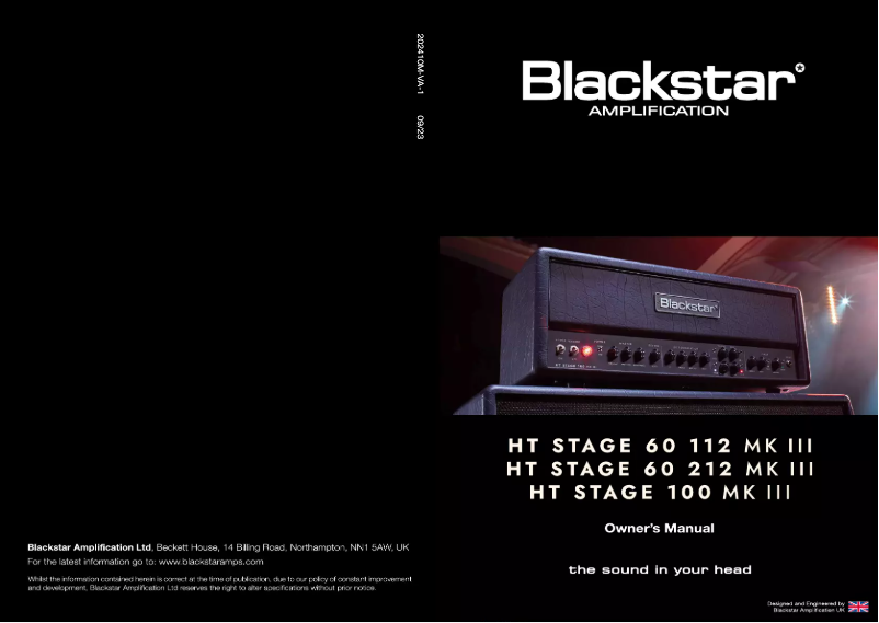 Page n°1 - Manuel utilisateur Blackstar HT Stage 60 MKIII