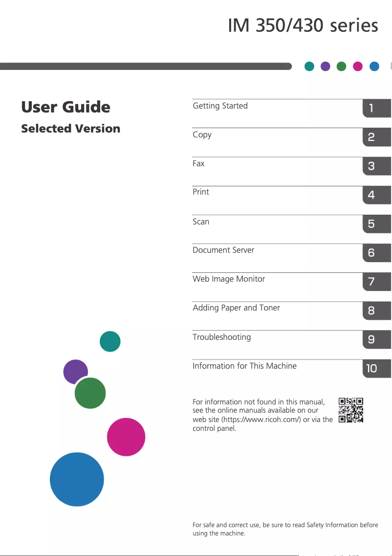 Page n°1 - Manuel utilisateur Ricoh IM 430FbTL
