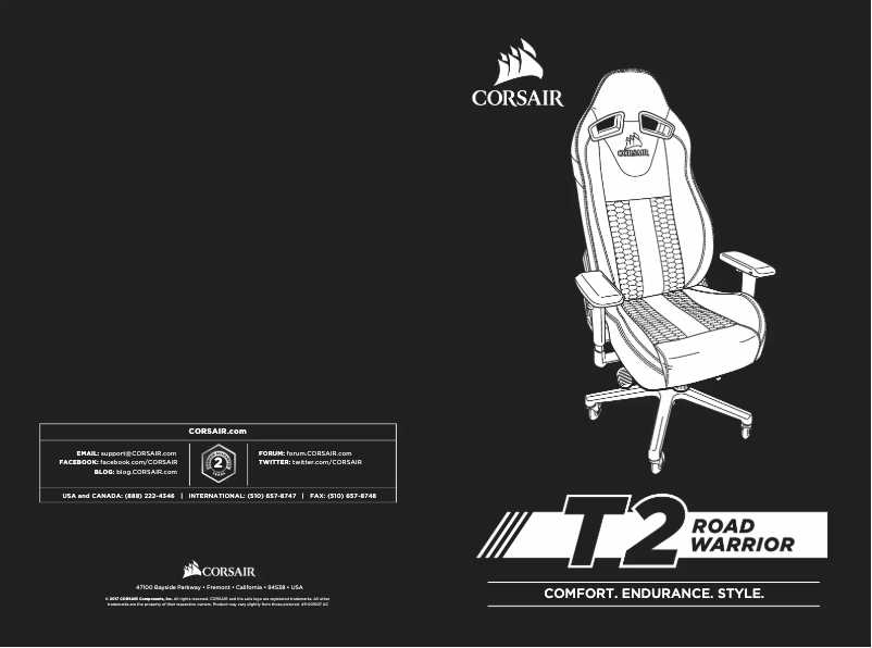 Page 1 of the manual User Manual Corsair T2 Road Warrior
