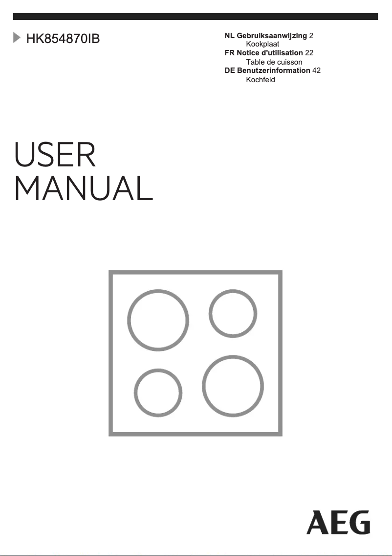 Page n°1 - Manuel utilisateur AEG HK854870IB