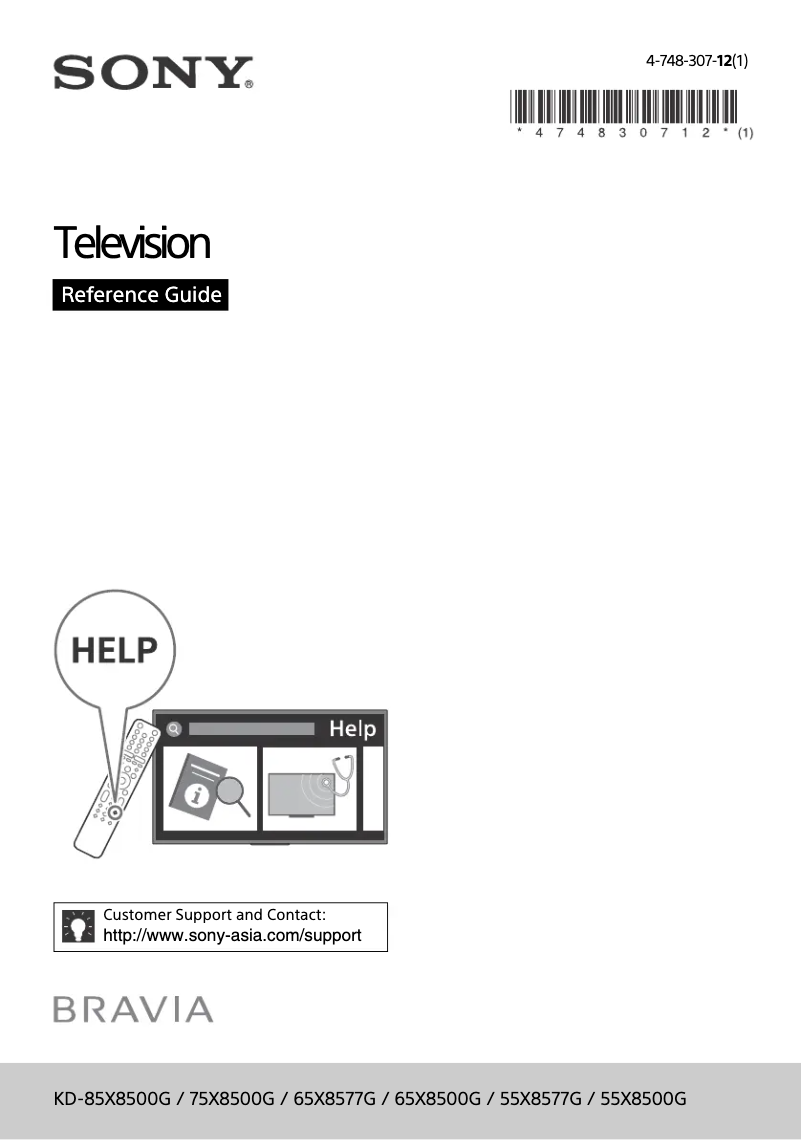 Page 1 de la notice Manuel utilisateur Sony KD-85X8500G