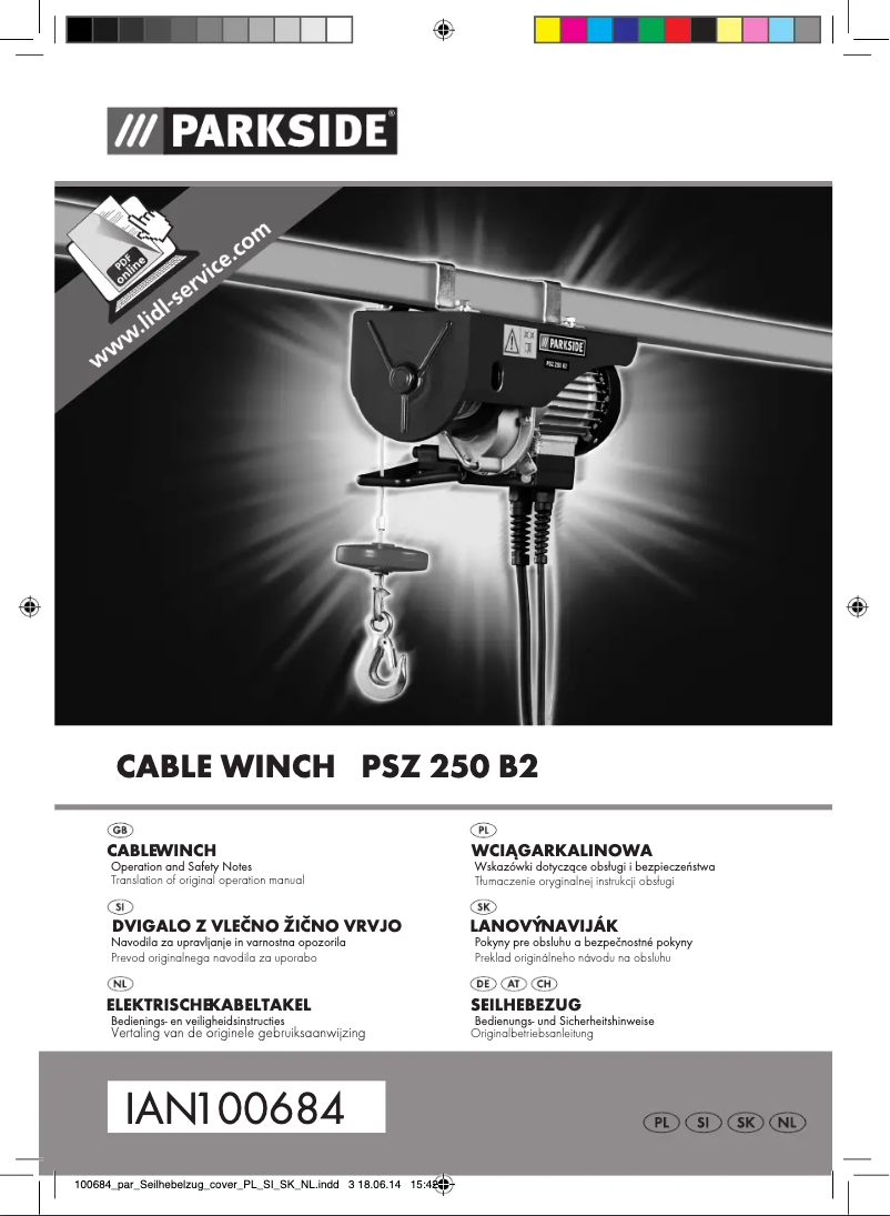 Image de la première page du manuel de l'appareil PSZ 250 B2