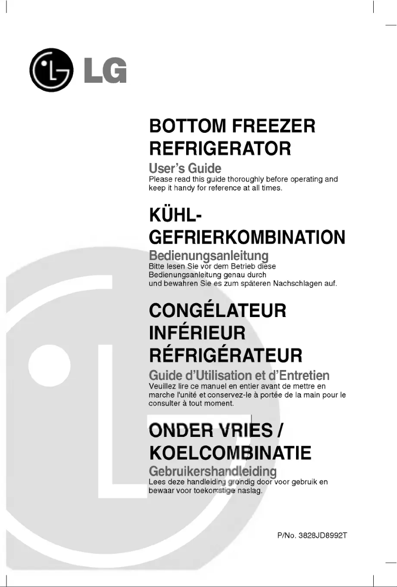 Page 1 de la notice Manuel utilisateur LG GR-F218JTKA