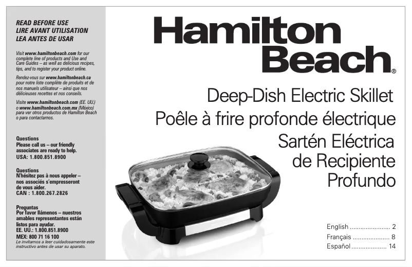 Page 1 de la notice Manuel utilisateur Hamilton Beach 25824