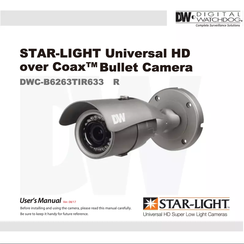 Image de la première page du manuel de l'appareil Star-Light DWC-B6263TIR