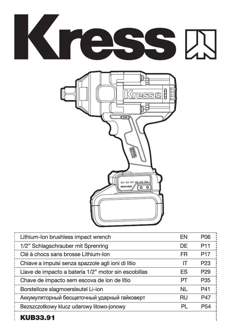 Page 1 de la notice Manuel utilisateur Kress KUB33.91
