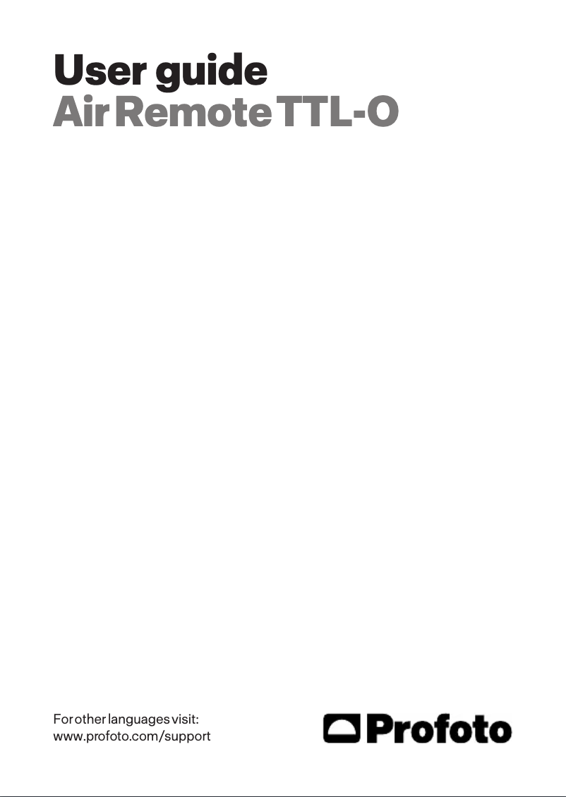 Page 1 de la notice Manuel utilisateur Profoto Air Remote TTL-O for Olympu