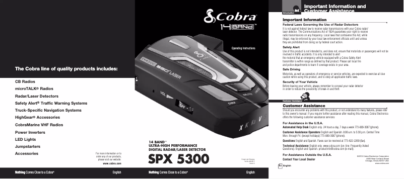 Imagen de la primera página del manual del dispositivo SPX 5300