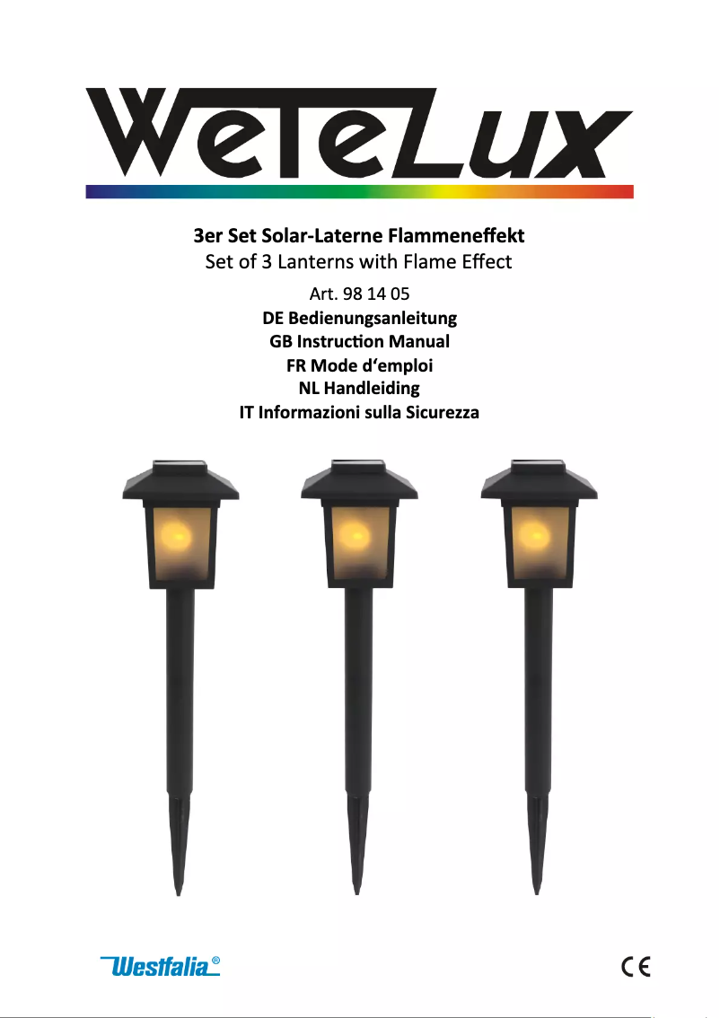 Página 1 del manual Manual de usuario Wetelux 981405