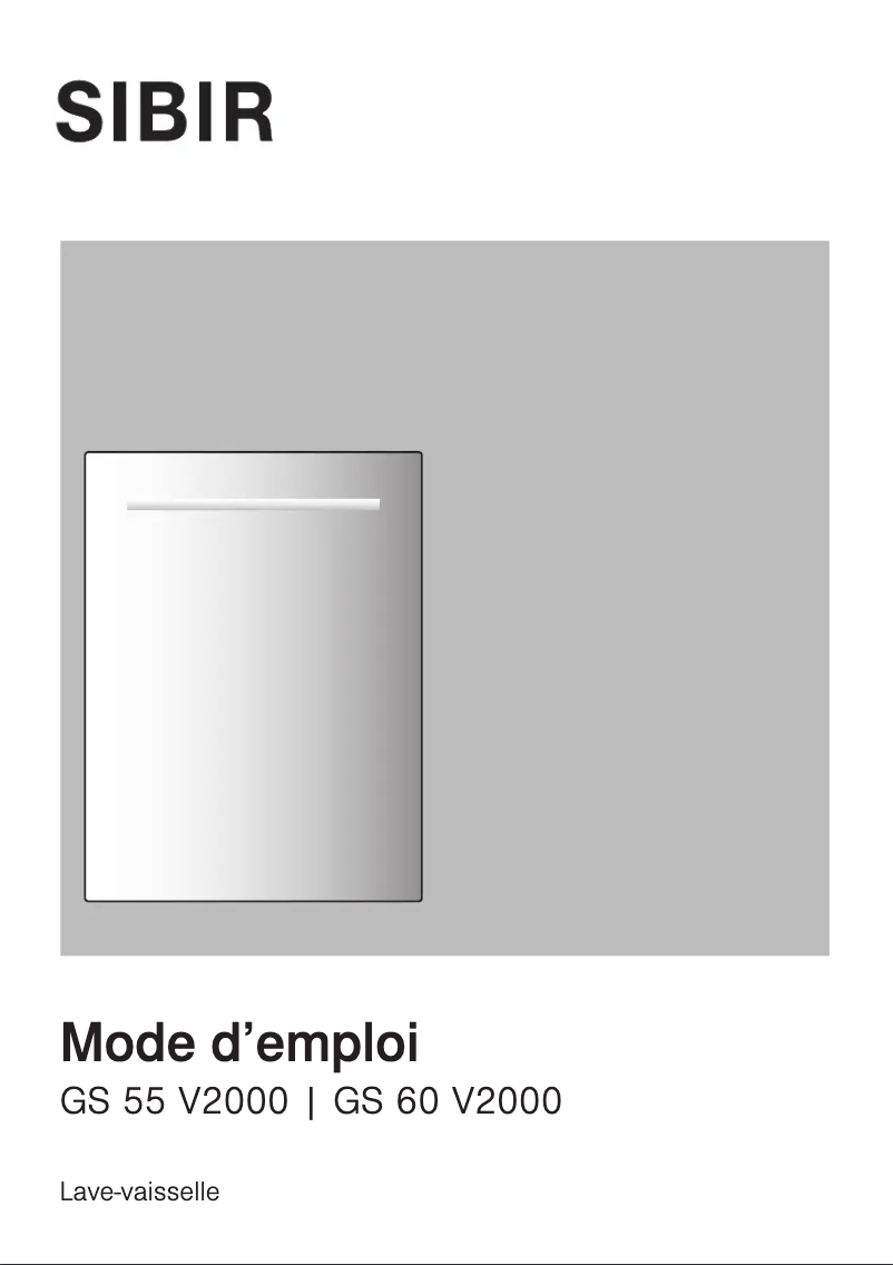 Image de la première page du manuel de l'appareil GS 60 V2000