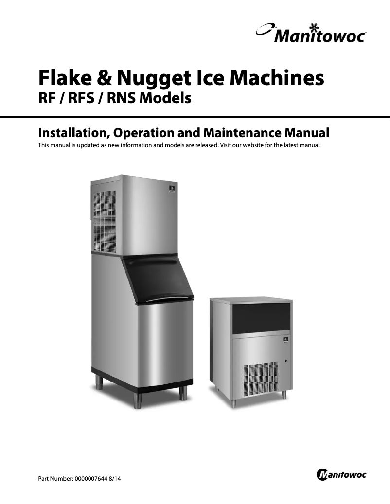 Page n°1 - Manuel utilisateur Manitowoc RFS-0650A