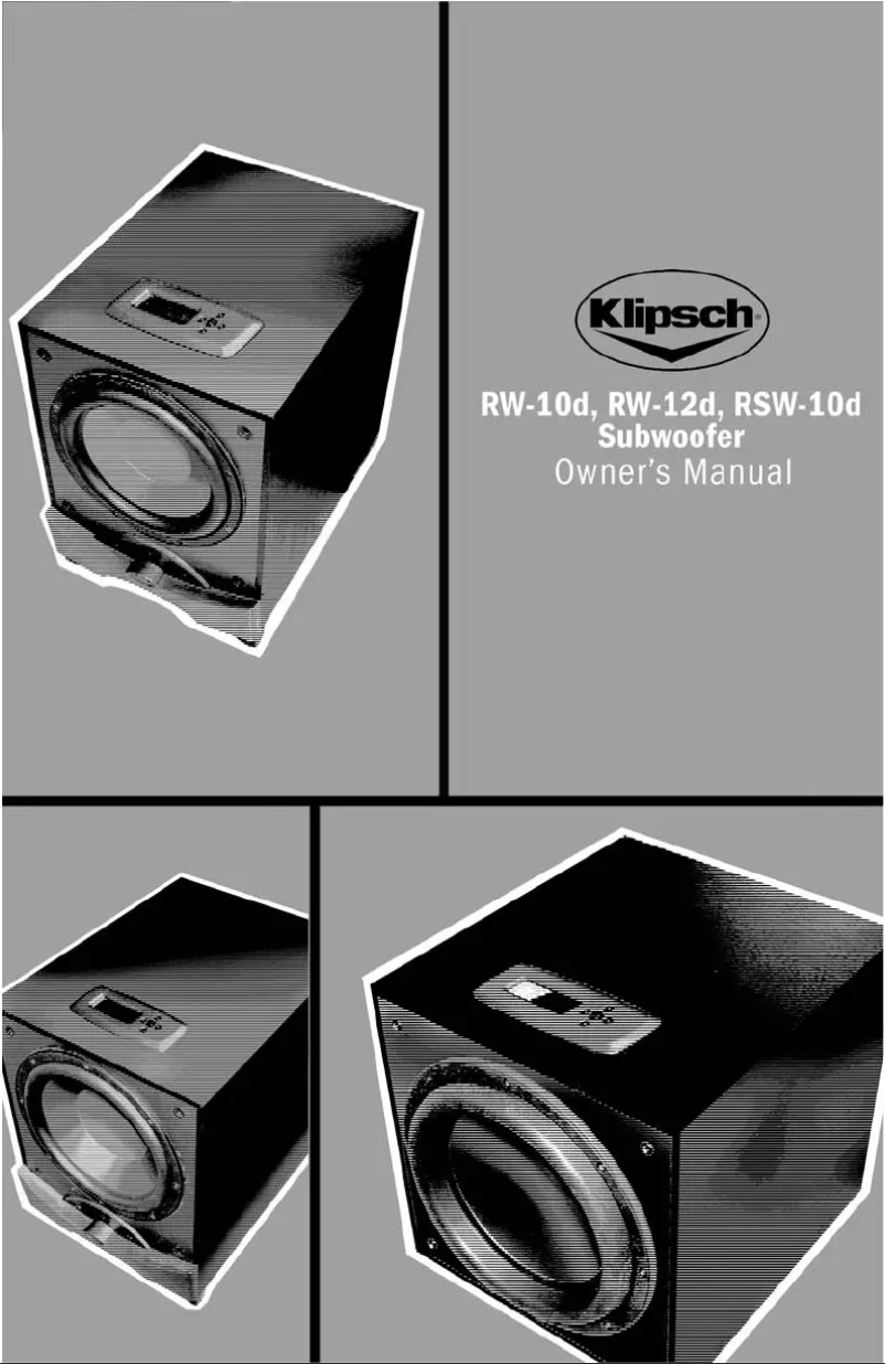 Page n°1 - Manuel utilisateur Klipsch RW-10D