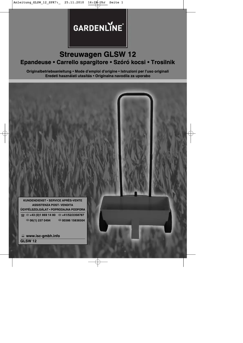 Page n°1 - Manuel utilisateur Gardenline GLSW 12