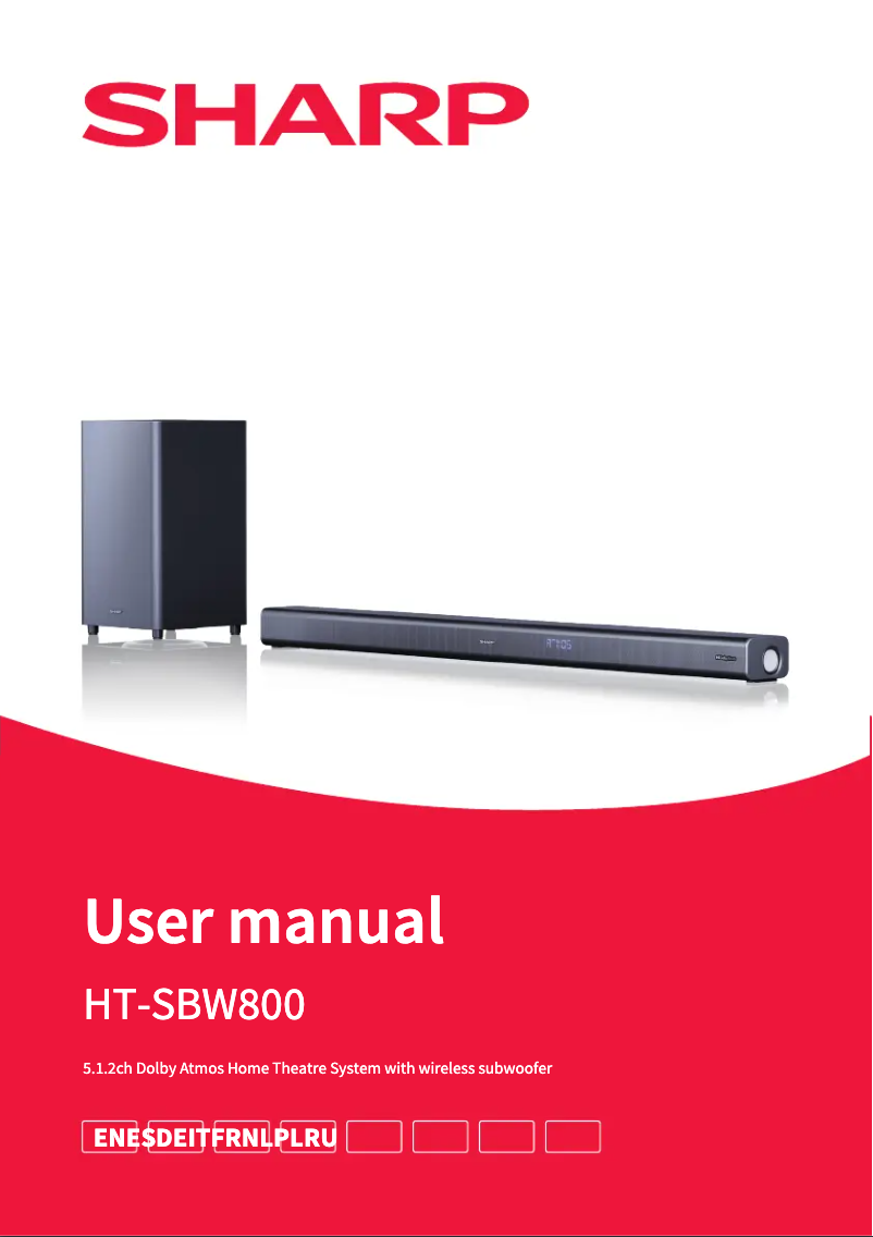 Image de la première page du manuel de l'appareil HT-SBW800