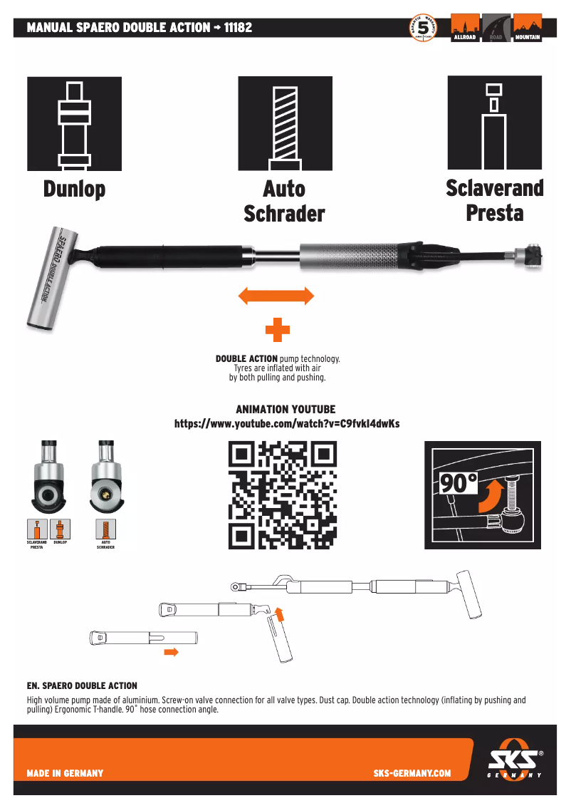 Image de la première page du manuel de l'appareil SPAERO DOUBLE ACTION