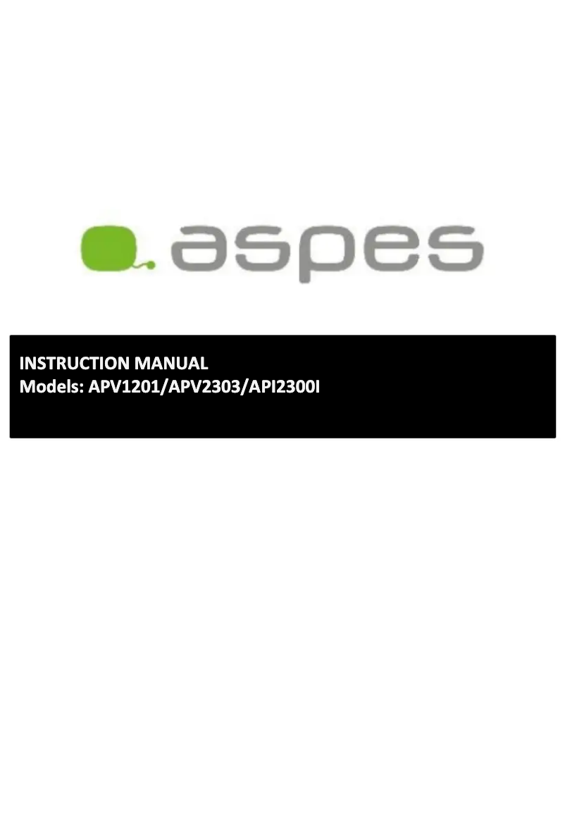 Page 1 de la notice Manuel utilisateur Aspes API2300I