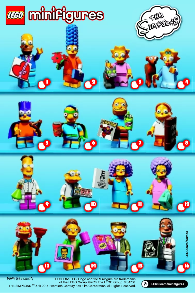 Page 1 de la notice Manuel utilisateur Lego Minifigures, The Simpsons Series 2