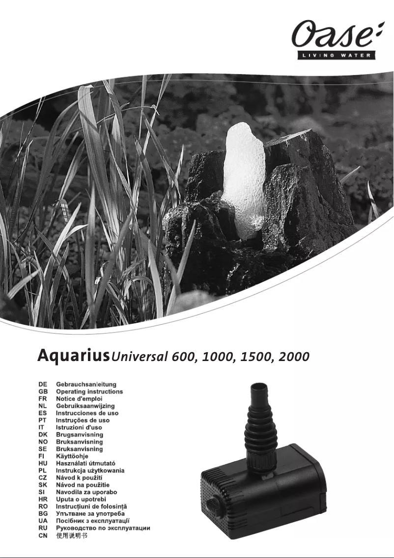 Image de la première page du manuel de l'appareil Aquarius Universal 2000