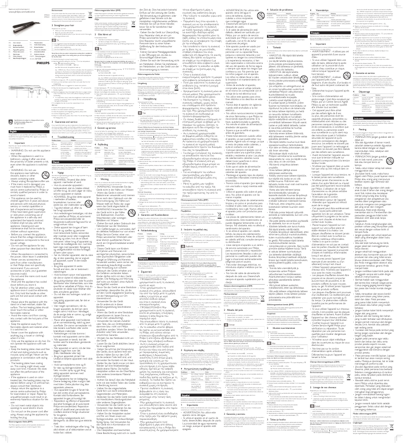 Image de la première page du manuel de l'appareil EssentialCare HP8323