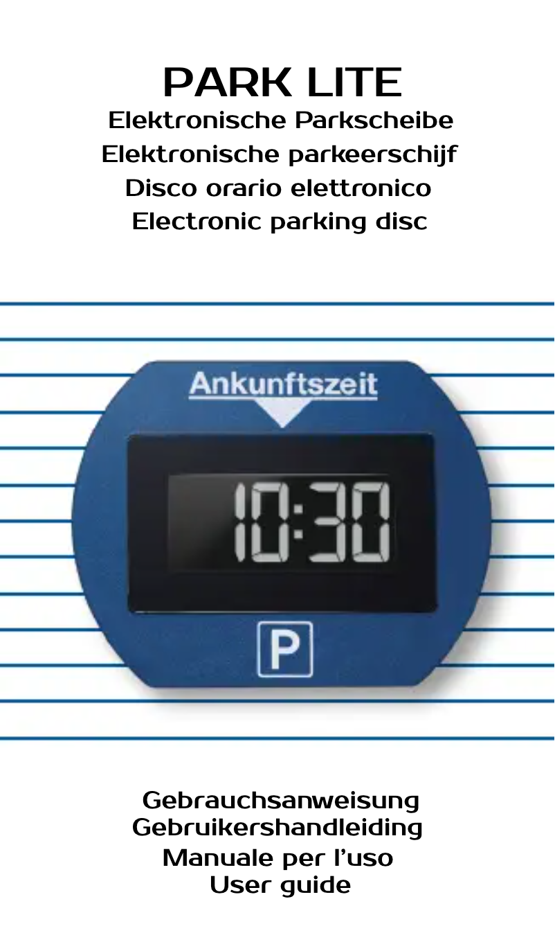 Page n°1 - Manuel utilisateur Needit Park Lite