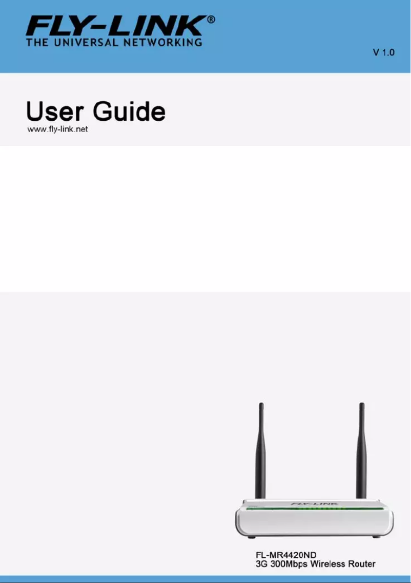 Page n°1 - Manuel utilisateur Fly-Link FL-MR4420ND