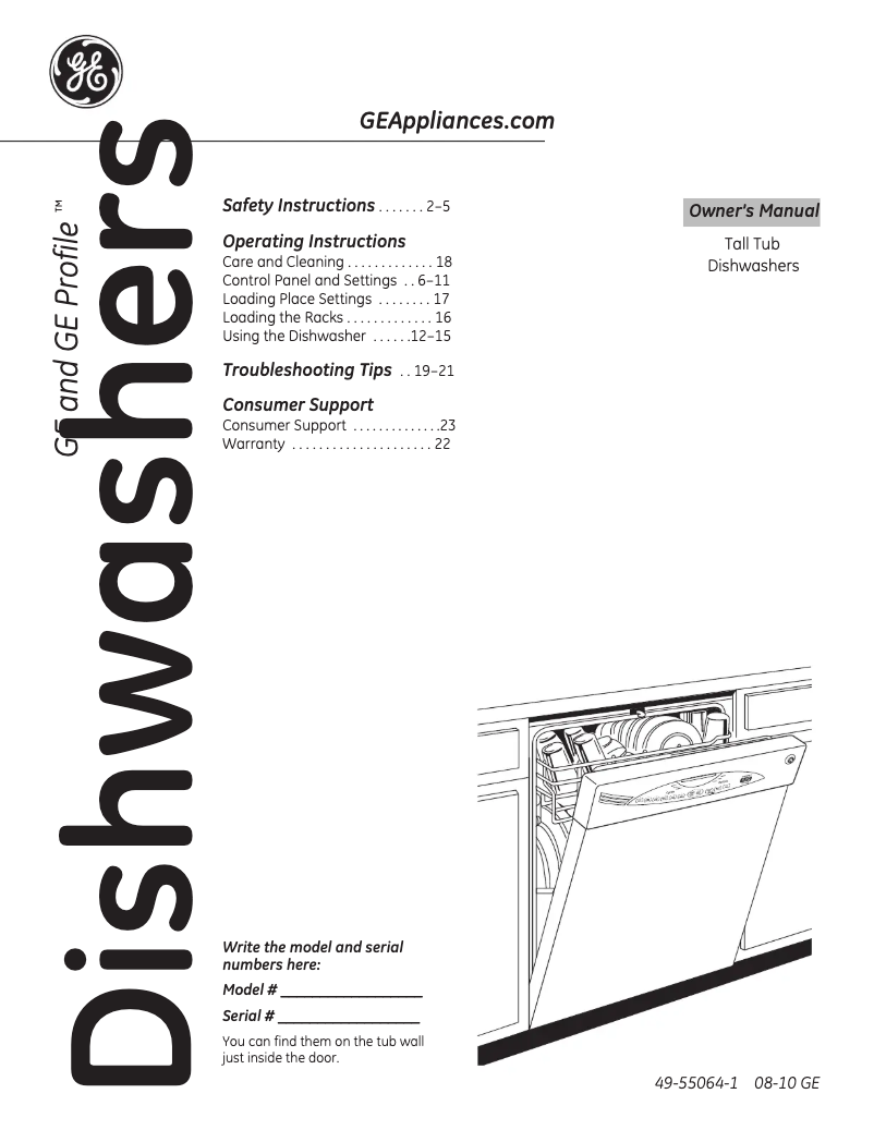 Page n°1 - Manuel d'utilisation et d'entretien GE GLD3846TSA