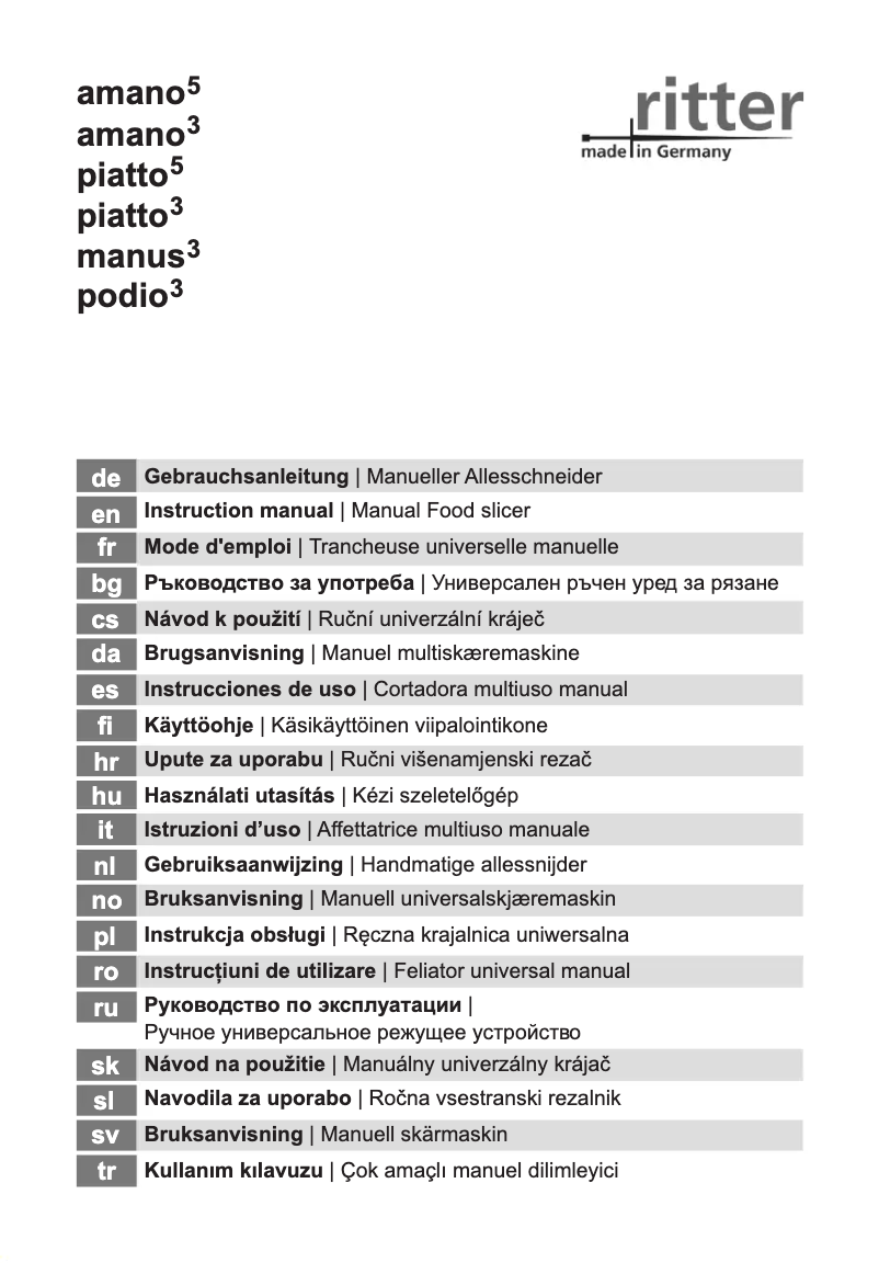Page 1 de la notice Manuel utilisateur Ritter Podio 3