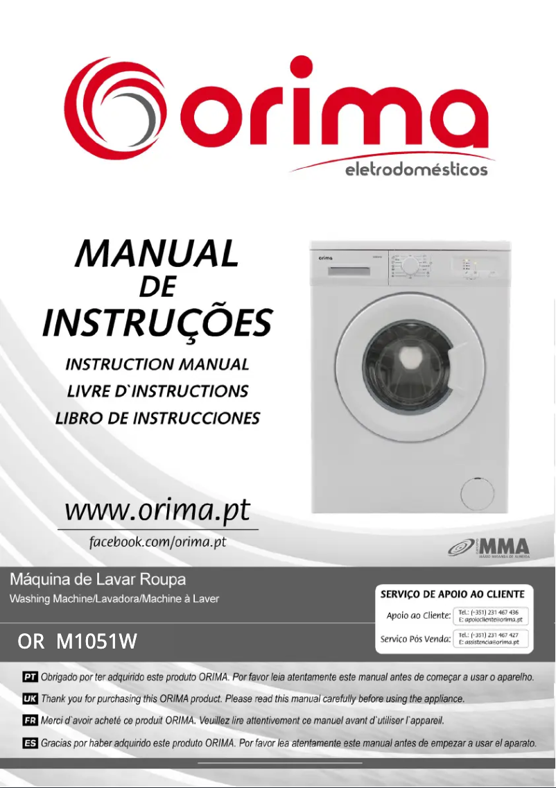 Page n°1 - Manuel utilisateur Orima ORM-1051-W