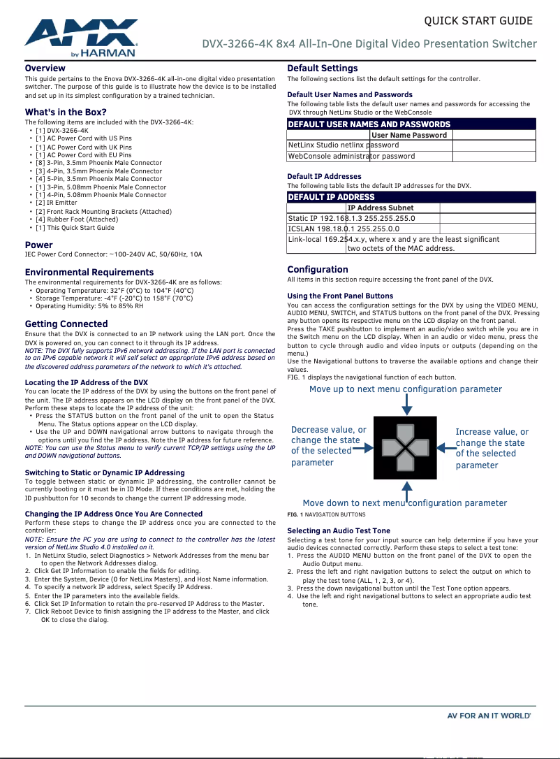 Image de la première page du manuel de l'appareil DVX-3266-4K