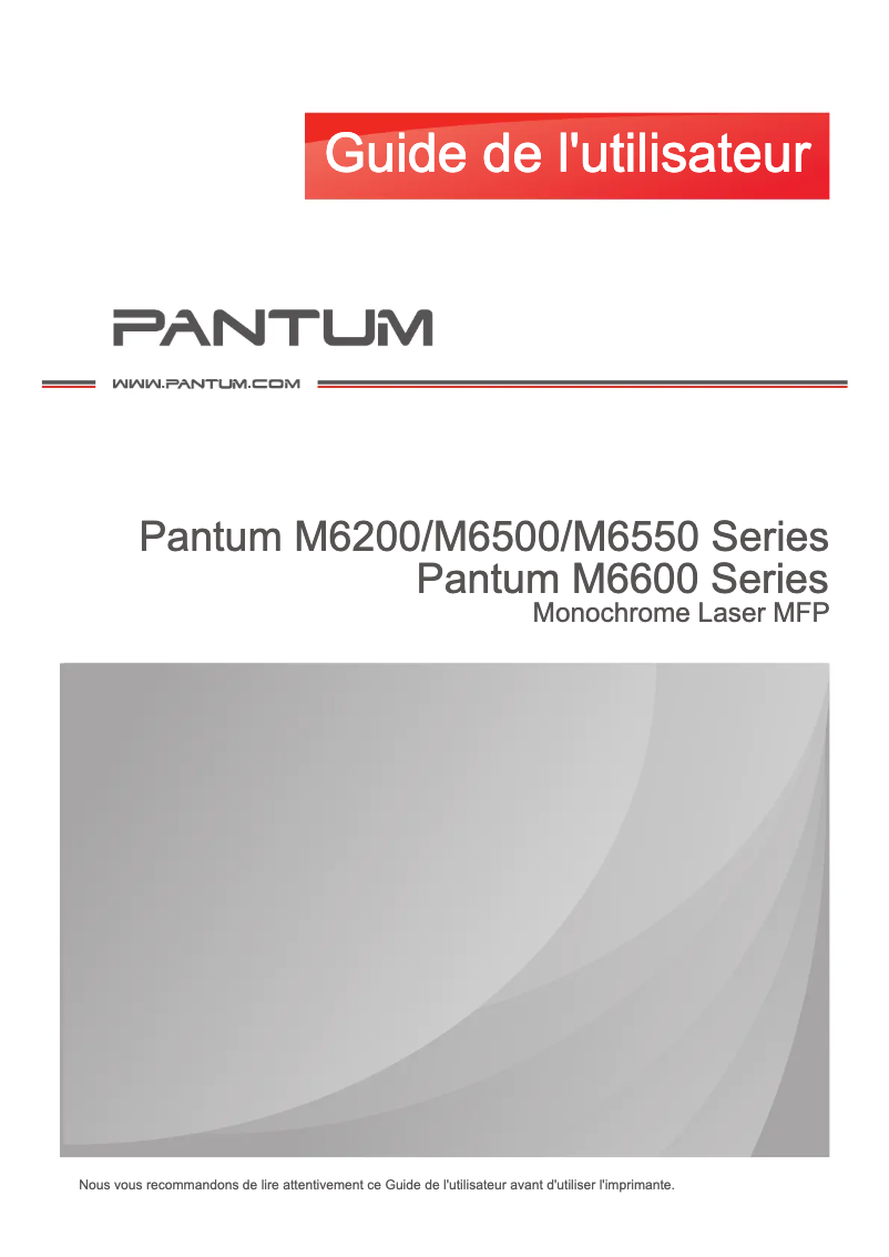 Page n°1 - Manuel utilisateur Pantum M6502