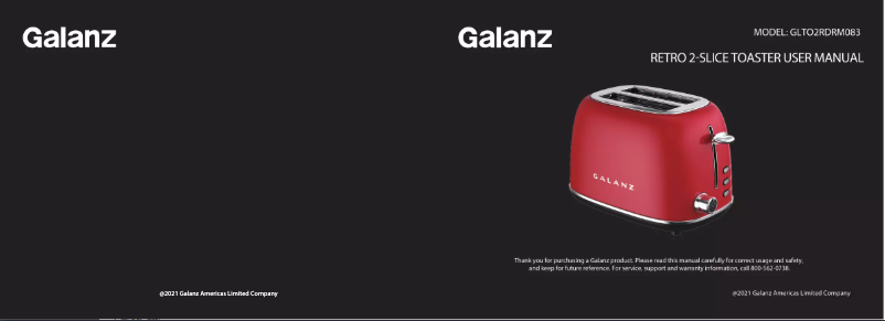 Page 1 de la notice Manuel utilisateur Galanz GLTO2BERM083