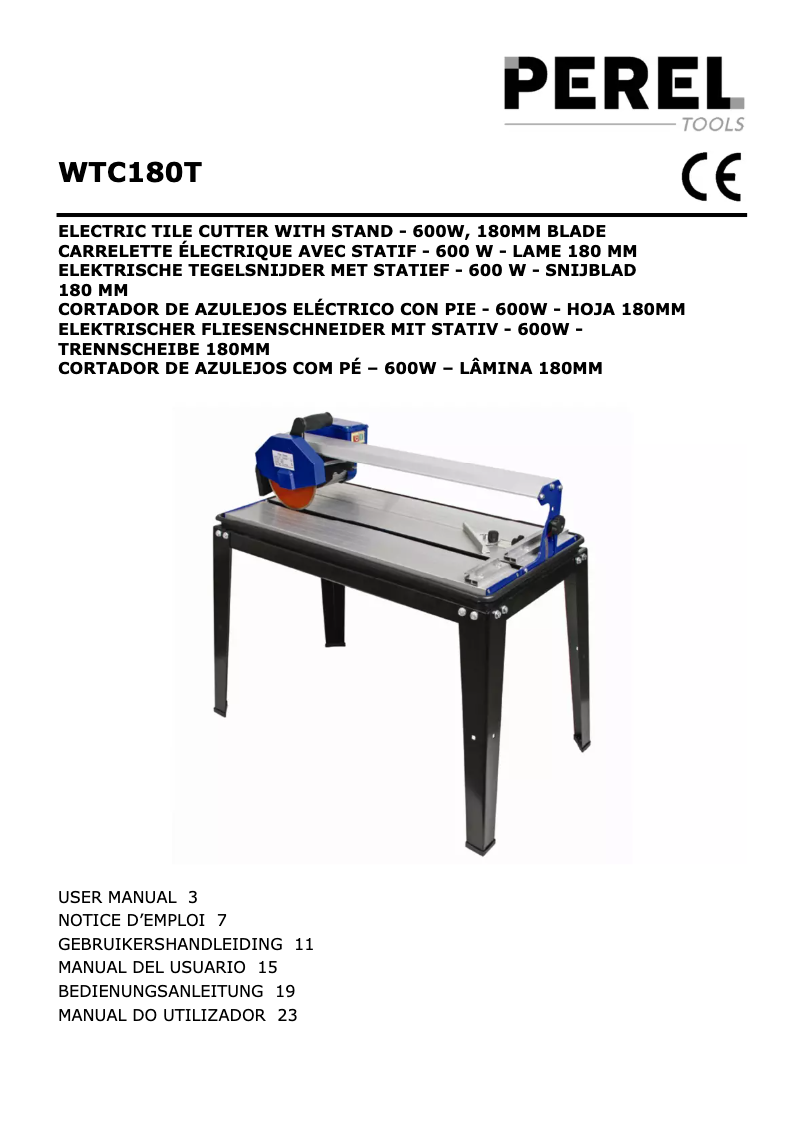 Page n°1 - Manuel utilisateur Perel WTC180T