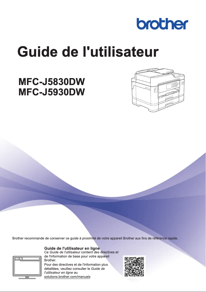 Page 1 de la notice Manuel utilisateur Brother MFC-J5830DW
