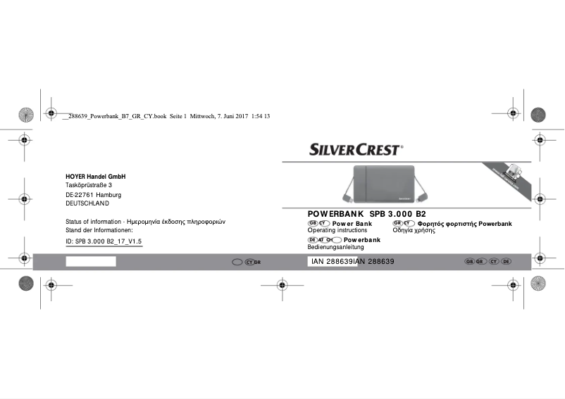 Page n°1 - Manuel utilisateur SilverCrest SPB 3.000 B2