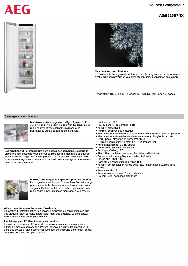 Página 1 del manual Ficha técnica AEG AGB625E7NX