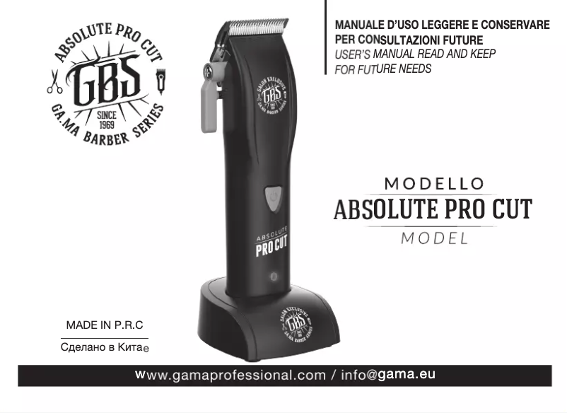 Image de la première page du manuel de l'appareil GBS Absolute Pro Cut