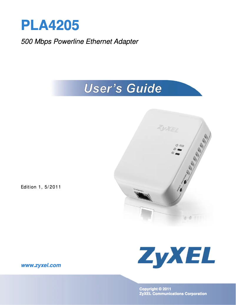 Página 1 del manual Manual de usuario ZyXEL PLA4205