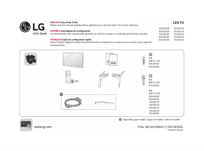 Página 1 del manual Manual de usuario LG 43UJ6500