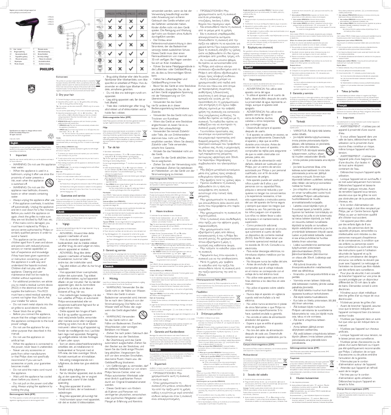 Page 1 de la notice Manuel utilisateur Philips ThermoProtect Ionic HP8234