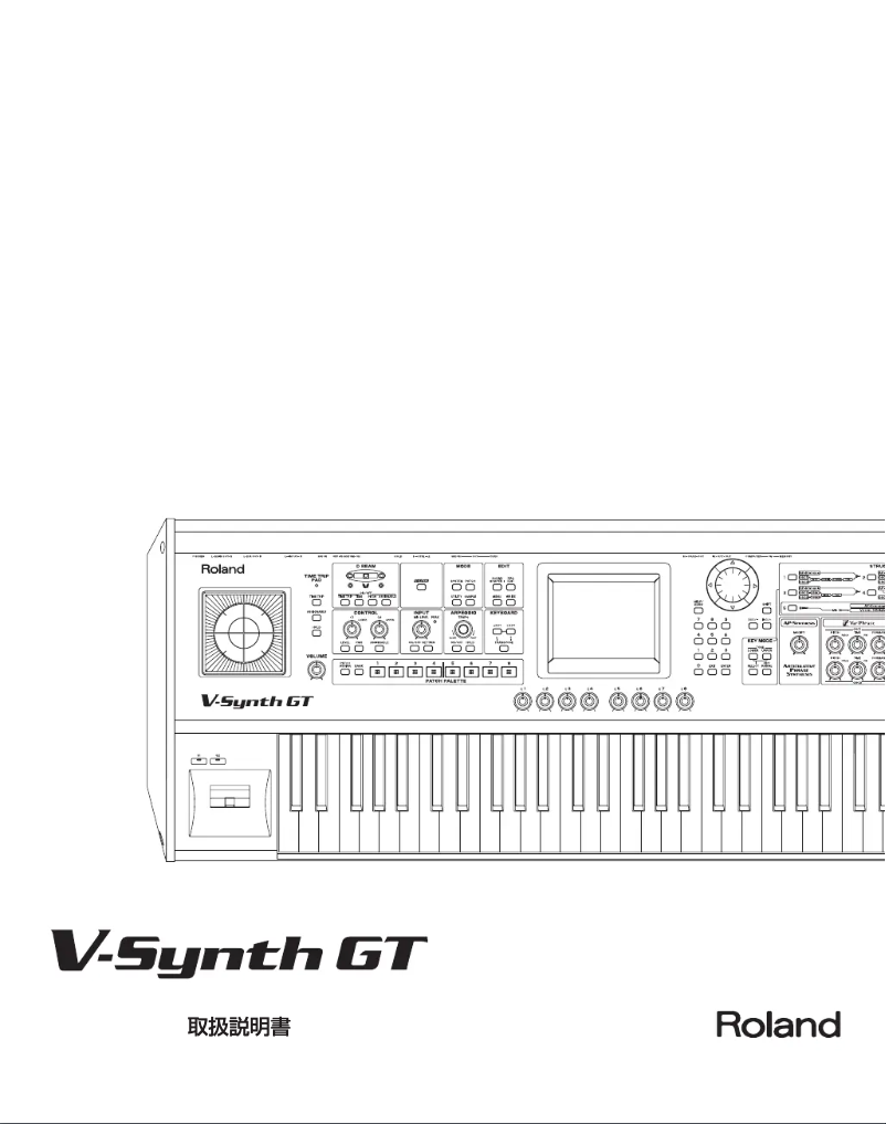 Image de la première page du manuel de l'appareil V-Synth GT