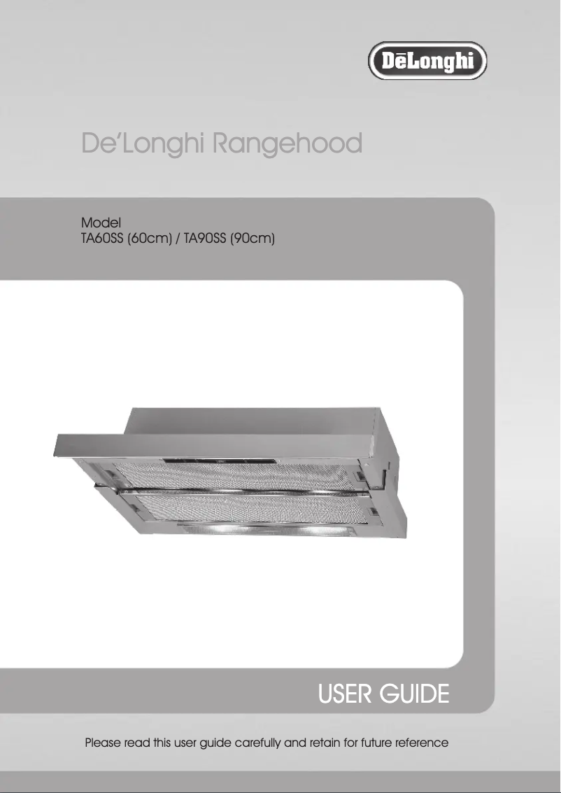 Page 1 de la notice Manuel utilisateur DeLonghi TA60SS