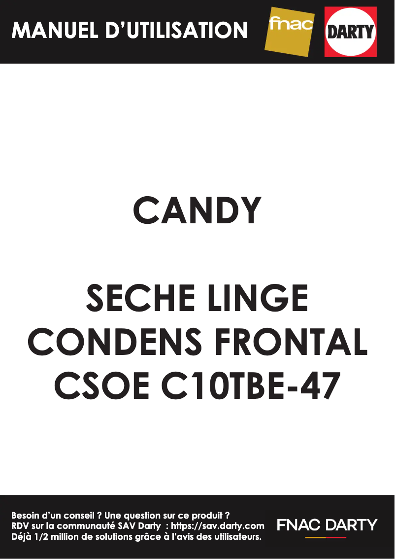 Page 1 de la notice Manuel utilisateur Candy CSOE C10TBE-47