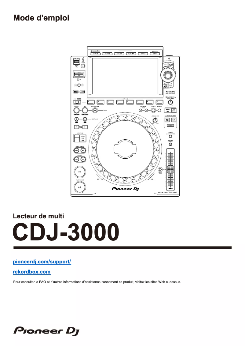 Page 1 de la notice Guide de démarrage rapide Pioneer CDJ-3000