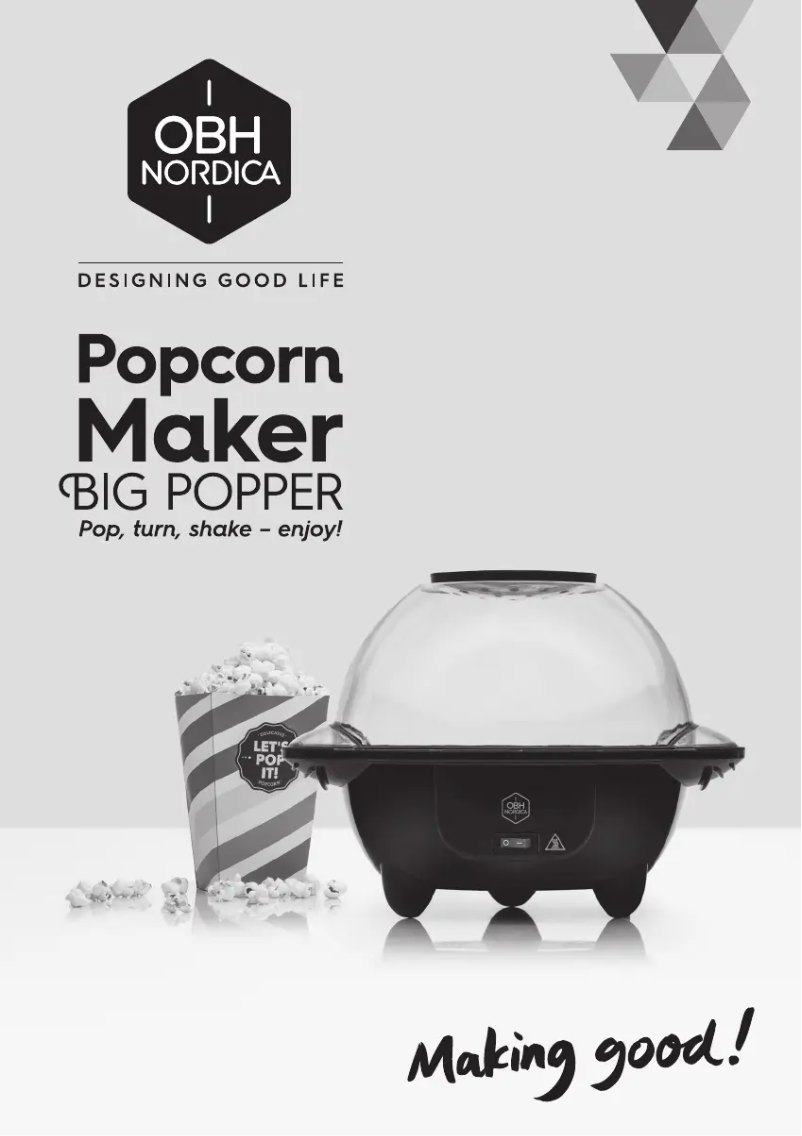 Page 1 de la notice Manuel utilisateur OBH Nordica Big Popper 6398