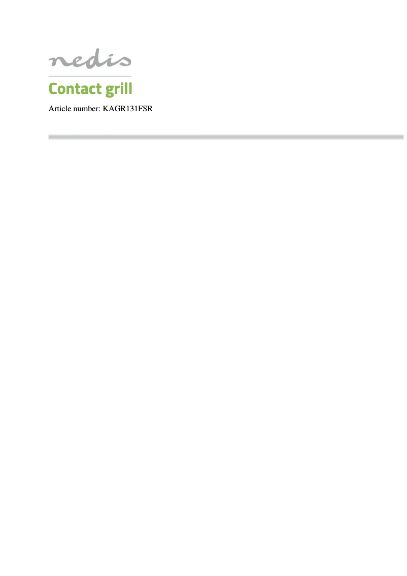 Page n°1 - Manuel utilisateur Nedis KAGR131FSR