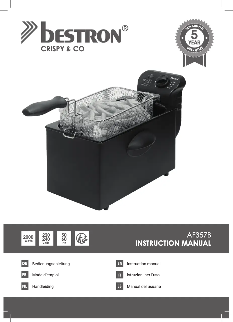 Page n°1 - Manuel utilisateur Bestron AF357B