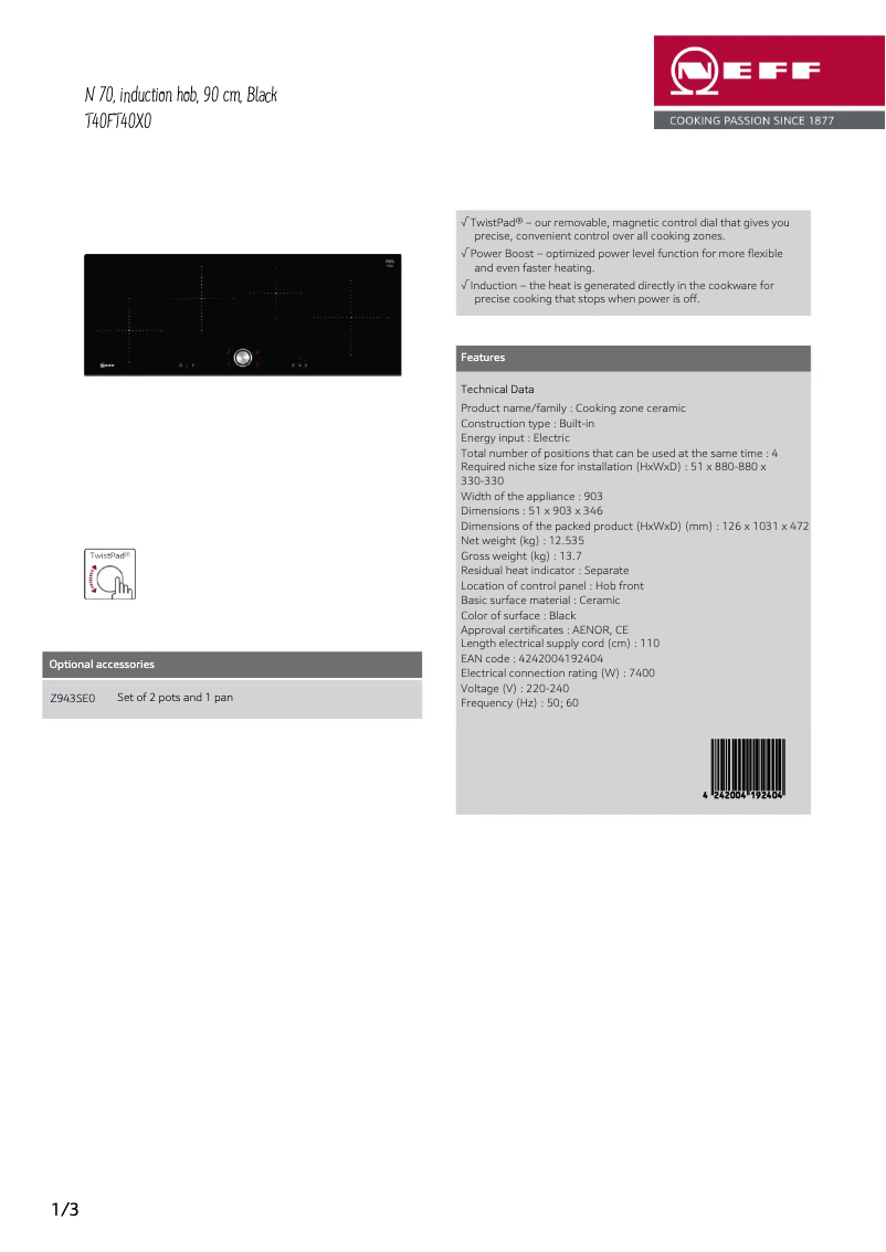 Image de la première page du manuel de l'appareil T40FT40X0