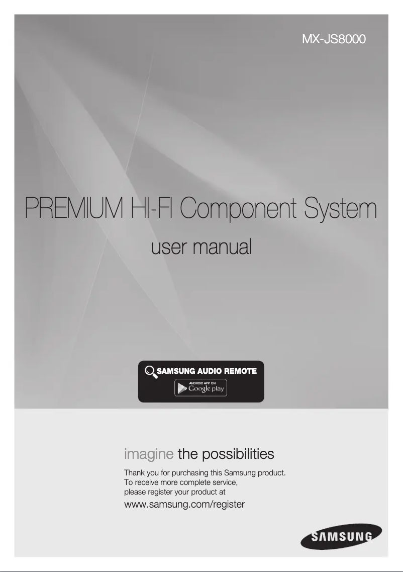 Page n°1 - Manuel utilisateur Samsung MX-JS8000